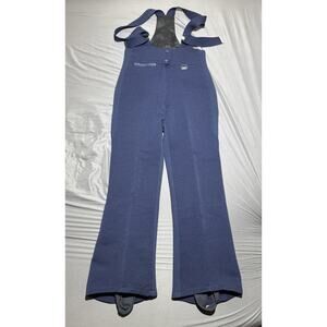 Vintage USA Mr D Women’s Snow Bibs Navy Blue Ski Wool